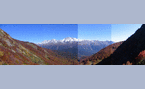  панорама горы Чугуш от водопада "Близнецы"
