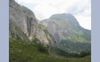  вид на ущелье между горами Фишт и Пшехо-Су, откуда срывается водопад