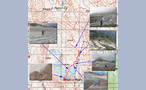  маршрут движения по леднику (красная линия - путь, который вырисовывал GPS-навигатор)