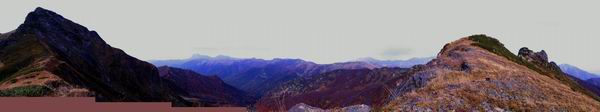 панорама с седловинки перед вершиной Большая Чура