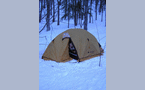  Палатка на снегу (первая ночёвка
