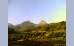  Вид на одну из вершин хребта Аибга - Чёрную Пирамиду (утро
